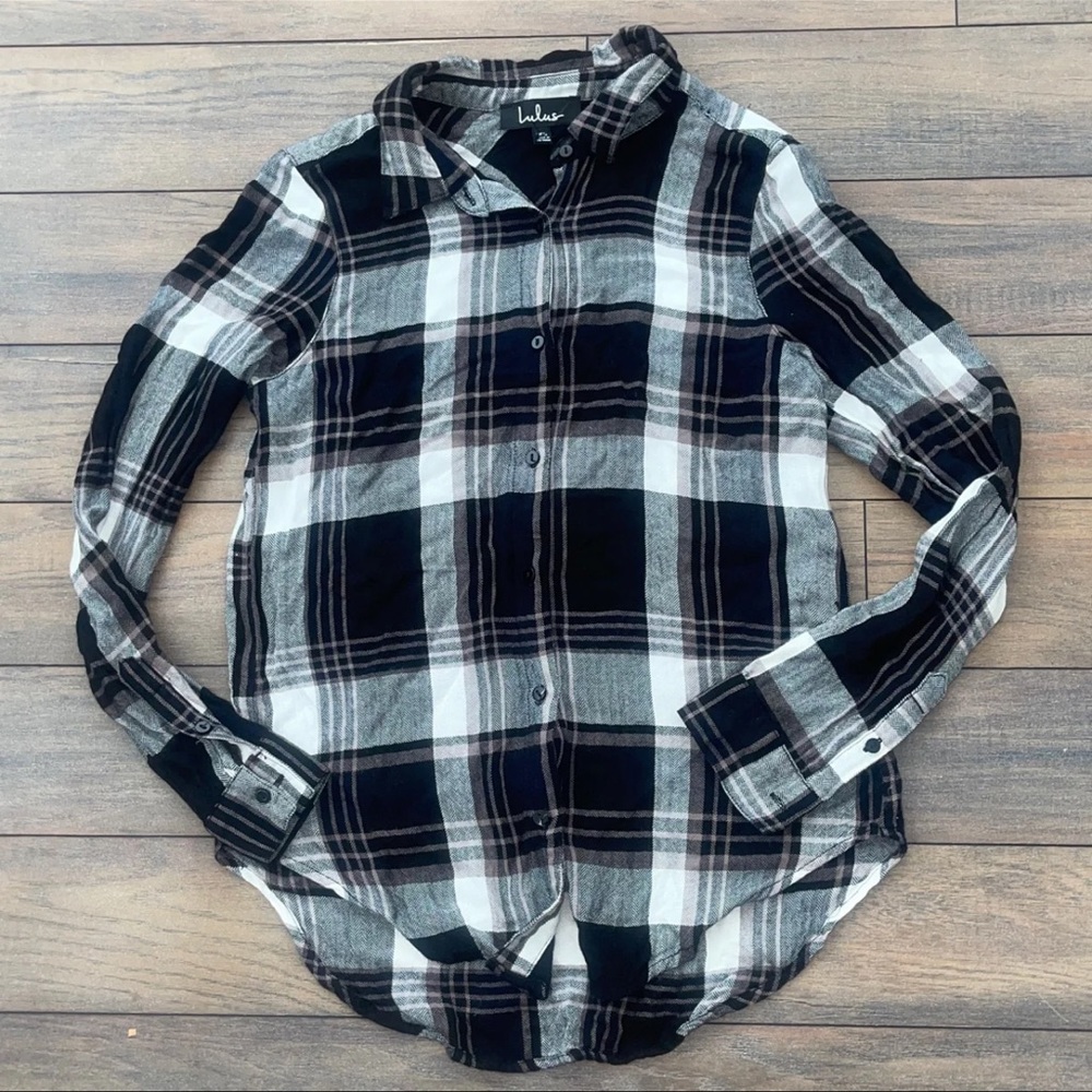 Lulus plaid button down shirt